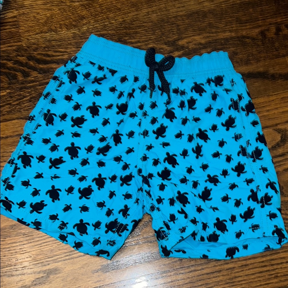 Blue Turtle Print Swim Shorts